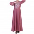 Embroidered umbrella dress abaya- Puce Pink Embroidered umbrella dress abaya- Puce Pink